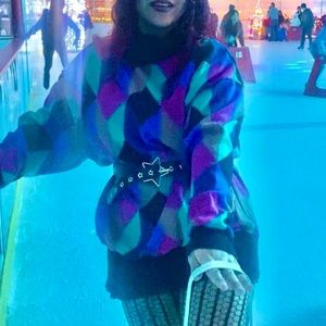 vintage argyle turtleneck sweater